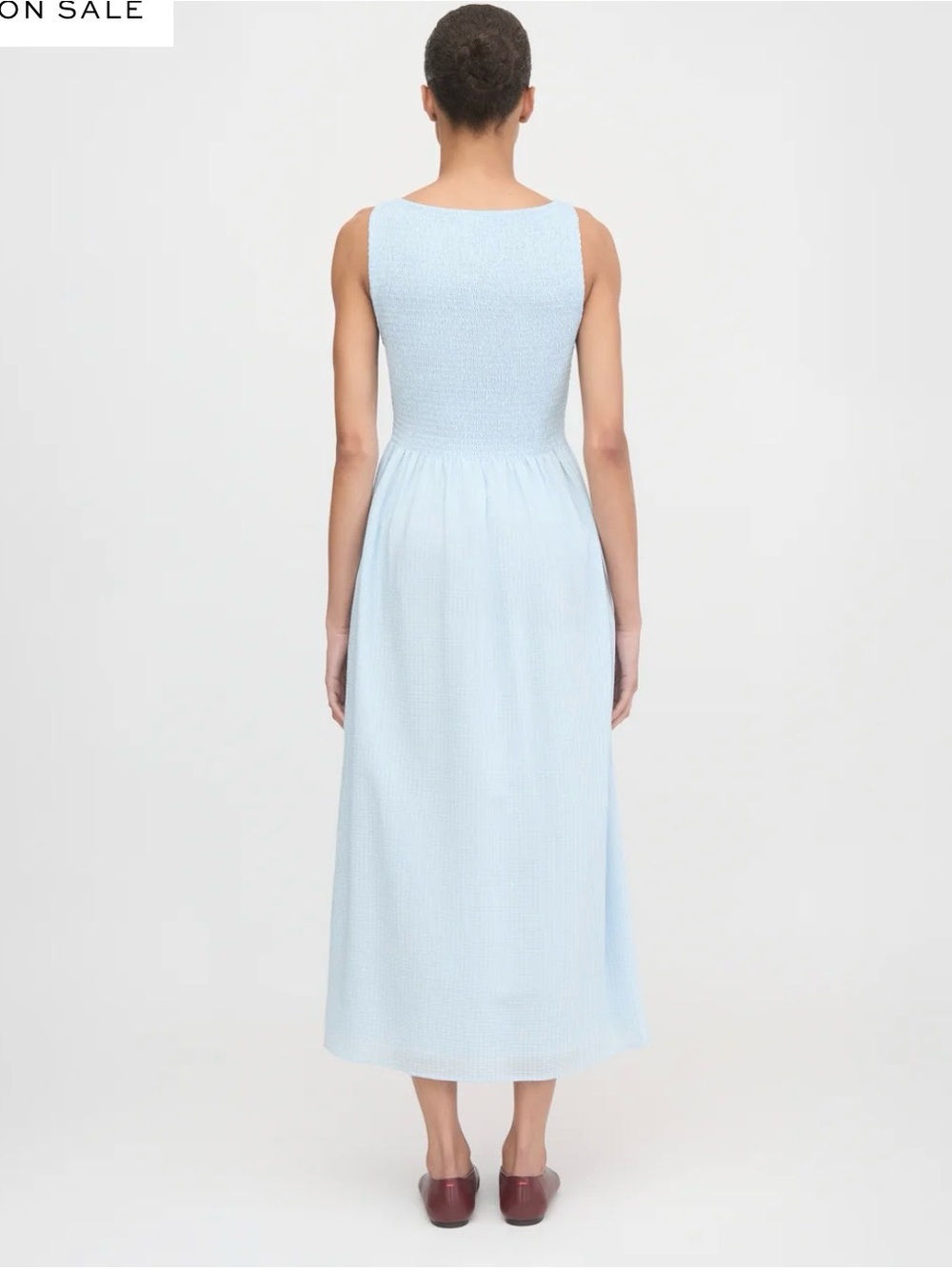 The Cosima Nap Dress — Pale Blue Women's Midi Dress - Picture 2 of 5